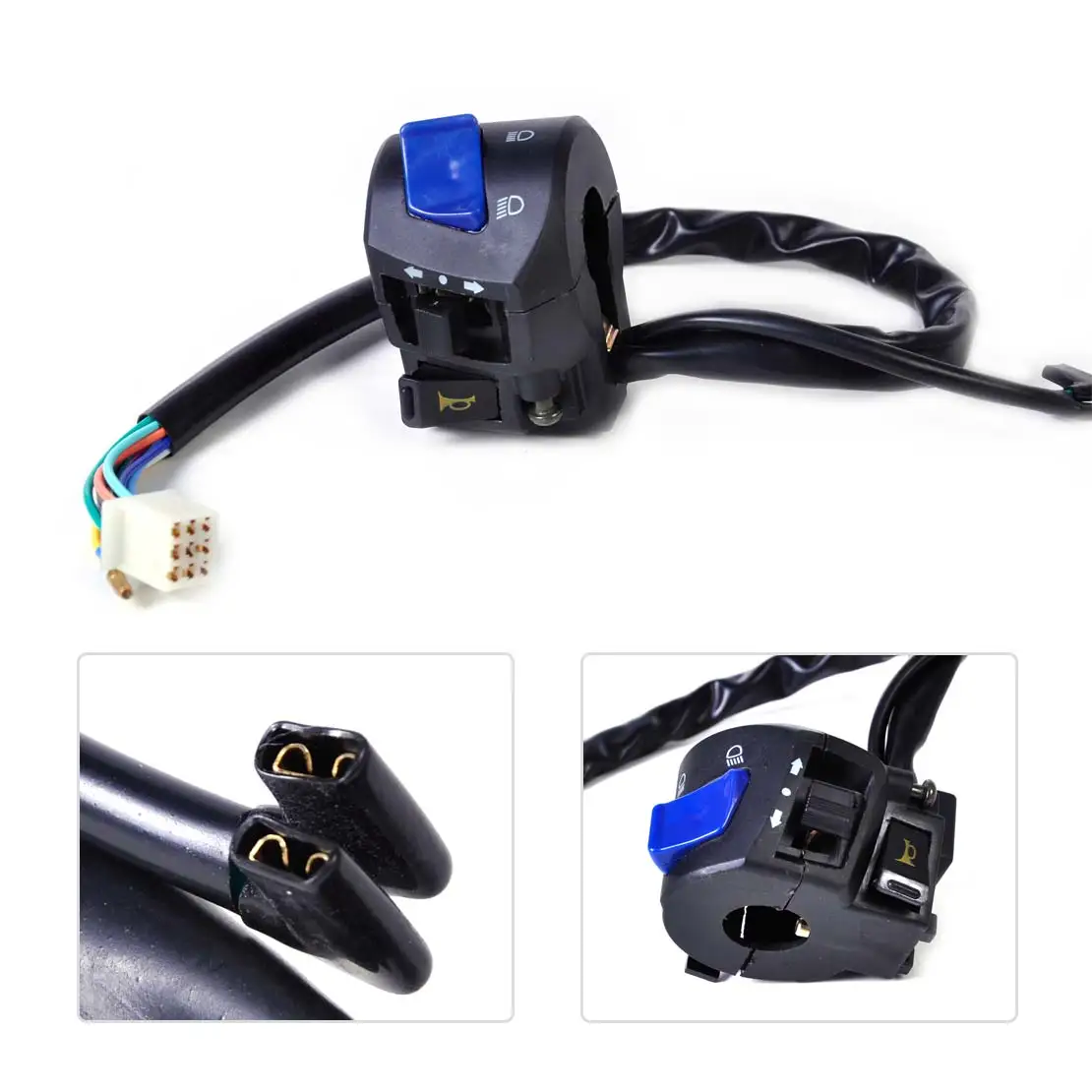 DWCX Universal 7/8" Handlebar Horn High Low Beam Turn Signal Switch