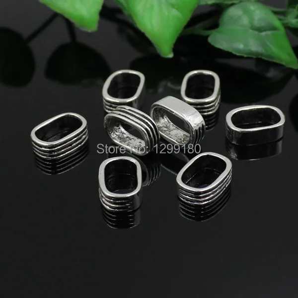 

50pcs/lot Silver Tone Slider for Bracelet Necklace Cord Beads watch Chain Beads DIY Accessory 13x9x4mm fit:7x11mm K02141