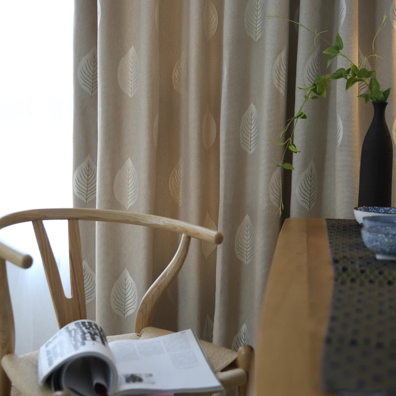 Readymade modern khaki jacquard blackout curtains for living room