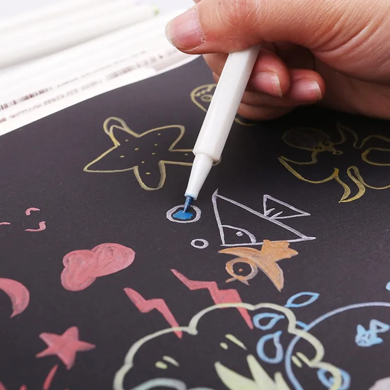 10 шт. цветные металлические маркеры 10 цветов DIY Скрапбукинг ремесла водостойкие масляные ручки художественные маркеры канцелярские принадлежности