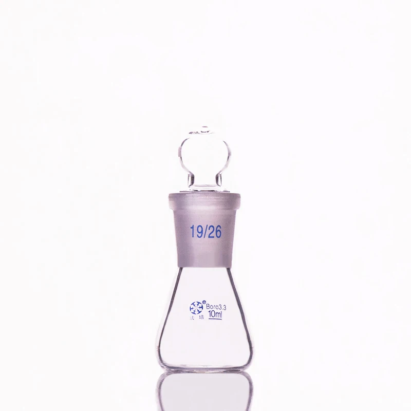 Conical flask with standard ground-in glass stopper,Capacity 10ml,joint 19/26,Erlenmeyer flask with standard ground mouth