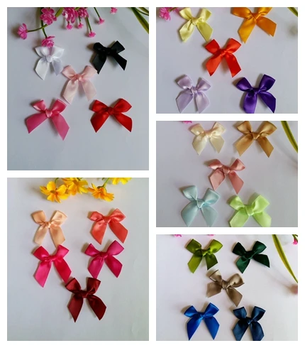 

25 Solid colors ribbon Bowtie Mix 100pcs About 55mm*55mm baby Apparel or garment gift wrapping accessories(can select colors)