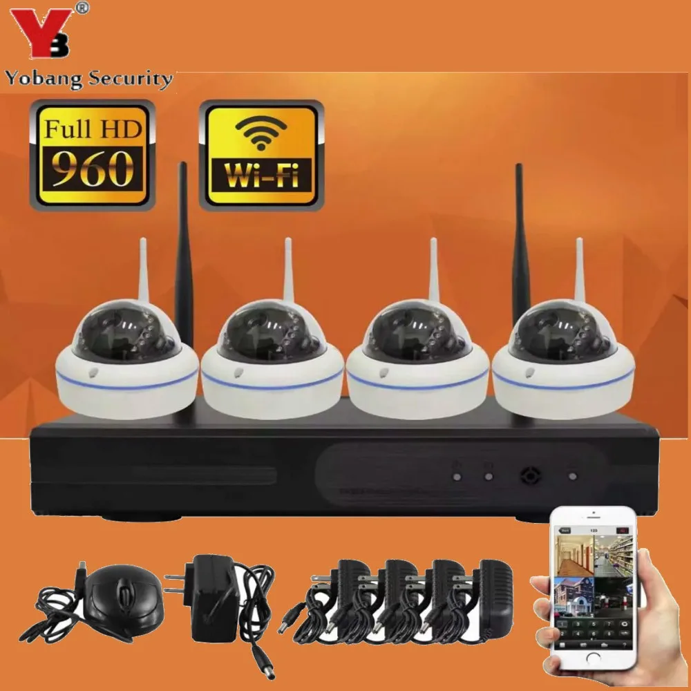 

YobangSecurity 4CH 960P Wireless Security CCTV Surveillance Systems WIFI NVR Kit 4X 1.3MP Wireless WIFI Indoor Outdoor IP Camera