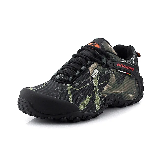 Baideng Men's Hiking Shoes Waterproof Canvas Outdoor Sport Shoes Breathable Nonslip Camo Climbing Trekking Shoes Male Sneakers