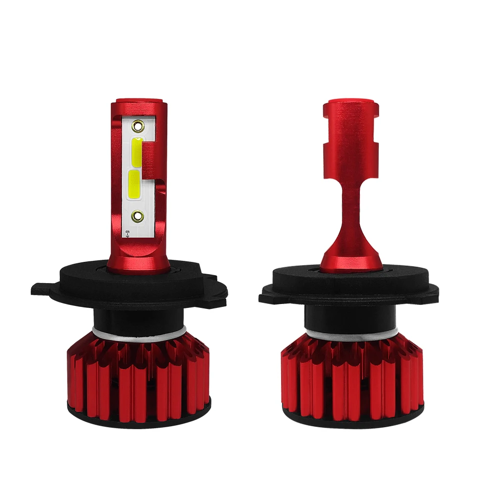 2PCS  Q6 Car LED Headlight Bulbs H4/9003/HB2 COB 50W White 6000K Light CSP LED Auto Headlamp Far and Near Fanless Style Light