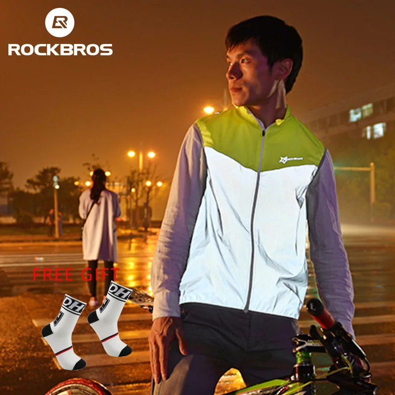 ROCKBROS велосипедная Светоотражающая куртка без рукавов спортивная одежда