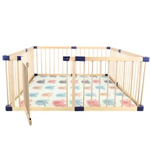 Детская игровая ограда для игр, домашний забор из цельного дерева для детей 0-3 лет, детская безопасная ограда