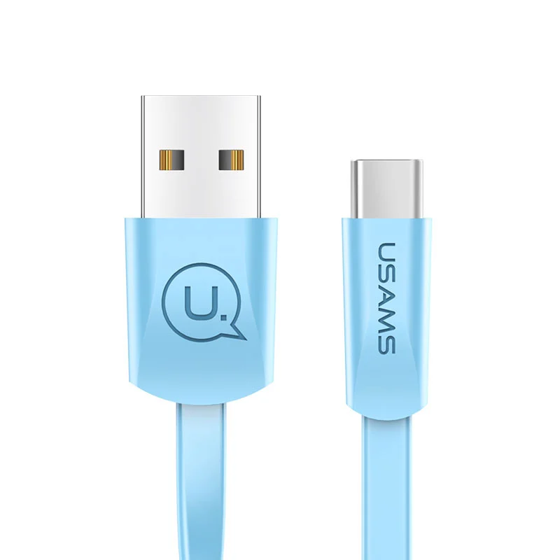 USAMS usb type C кабель для быстрой зарядки Usb C кабель для передачи данных type-C зарядное устройство для телефона samsung S9 S8 Note 9 8 pocophone F1 Xiaomi Mi 8 6 - Цвет: Blue