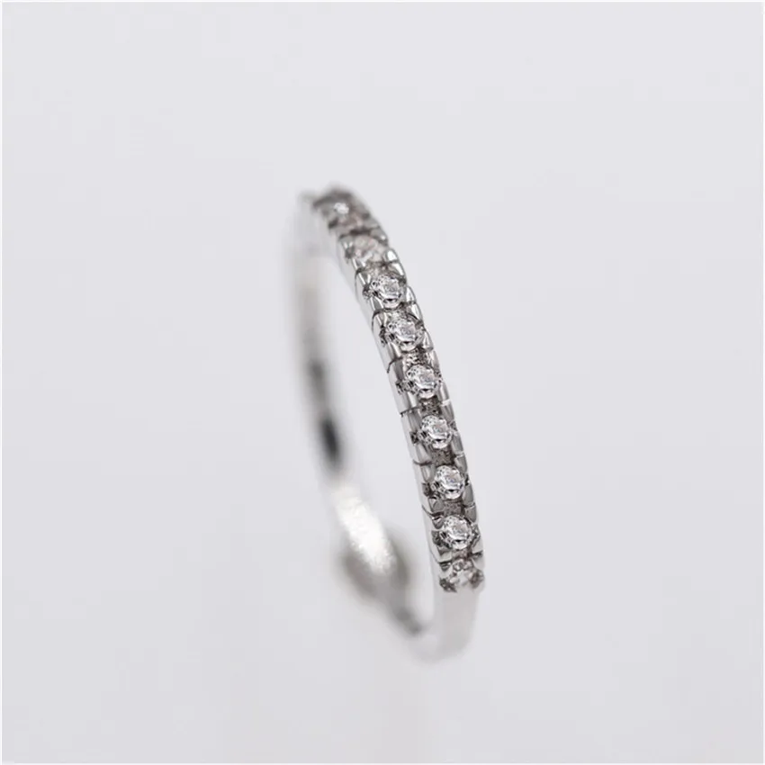 Uloveido тонкие матч обручальное Кольца для Для женщин Micro Pave ААА Красный Фиолетовый белый цирконий простой вечность ювелирные изделия J029 кольца женские бижутерия женское