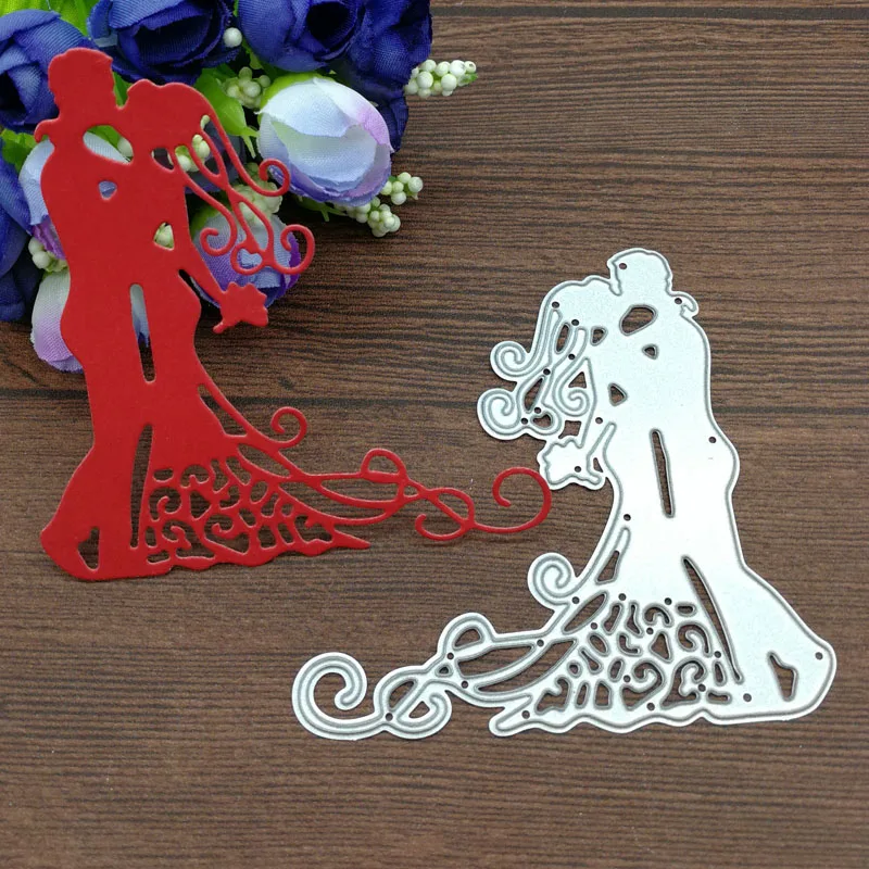 Lovely Kiss Wedding Couple Metal Cutting Dies Scrapbook card invitation paper craft party decor embossing stencil cutter