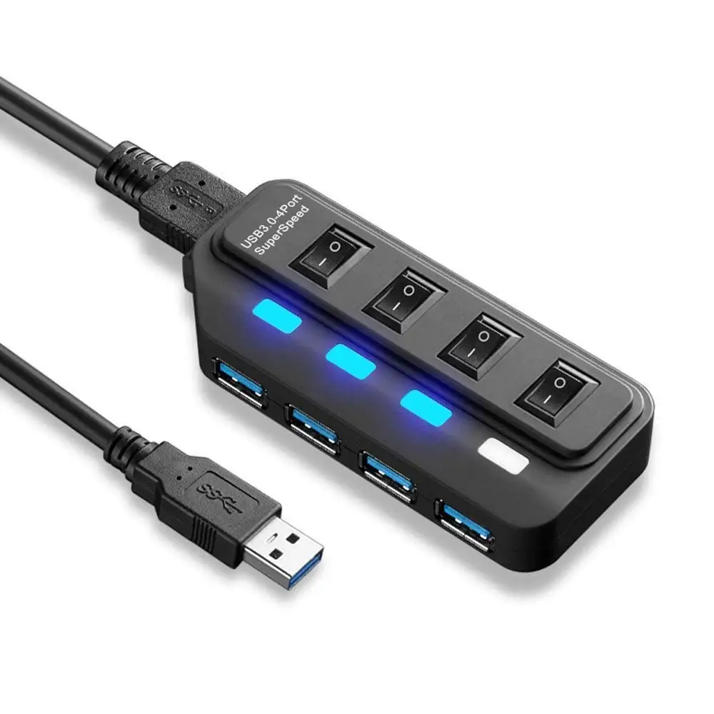 GOSCIEN USB 3 0 хаб USB-A до 4 Порты и разъёмы USB3.0 с светодио дный на/выключения очень DC 5 В