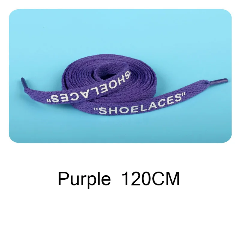 1 пар/лот шнурки благородные круглые трубки упаковка печать шнурки буквы кроссовки белые туфли кружева плоские шнурки офсетные - Цвет: Purple 120cm
