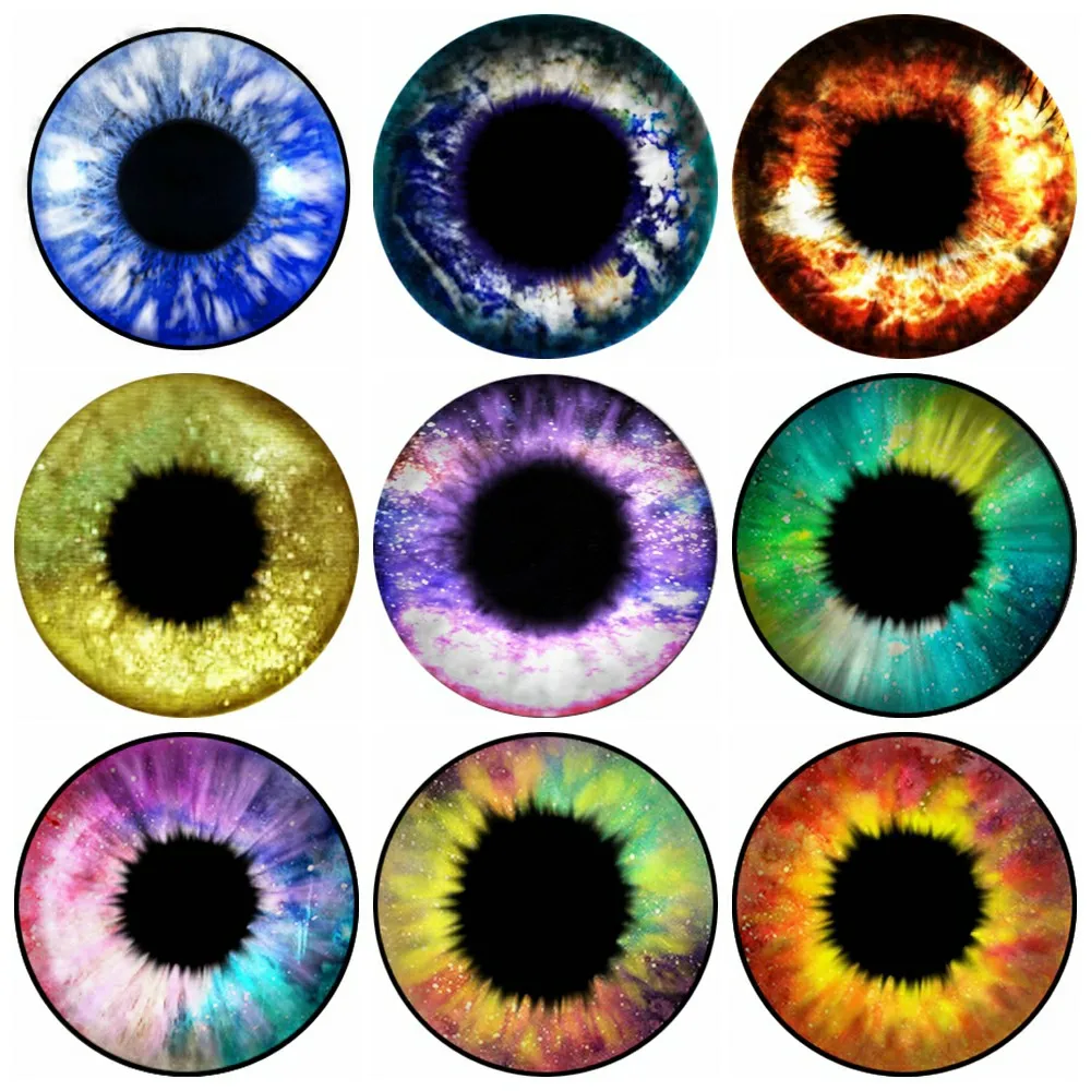 

20pcs 8~30mm Eye Photo Glass Cabochon & Glass Dome Z-G1637