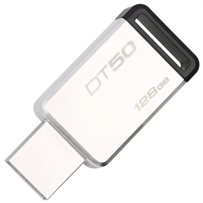 Kingston USB 3,0 Флешка 128 GB USB флеш-накопитель USB 3,1 memoria металлический флеш-накопитель usb-ключ usb DT50 128 gb флешка