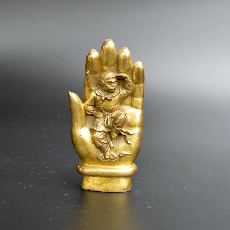 

Chinese geomantic bronzes, Sun Wukong is in the hand of the Buddha Decoration