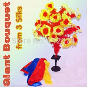 Giant Bouquet from 3 Silks - magic Trick, magic device,Umbrella magic,props,