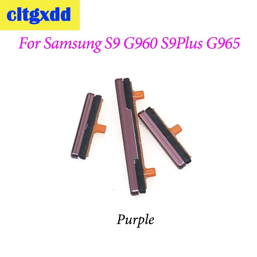 cltgxdd New Side Keys Power and Volume Buttons Replacement For Samsung Galaxy S9 G960 S9 Plus G965 Phone outside button - Color: Purple