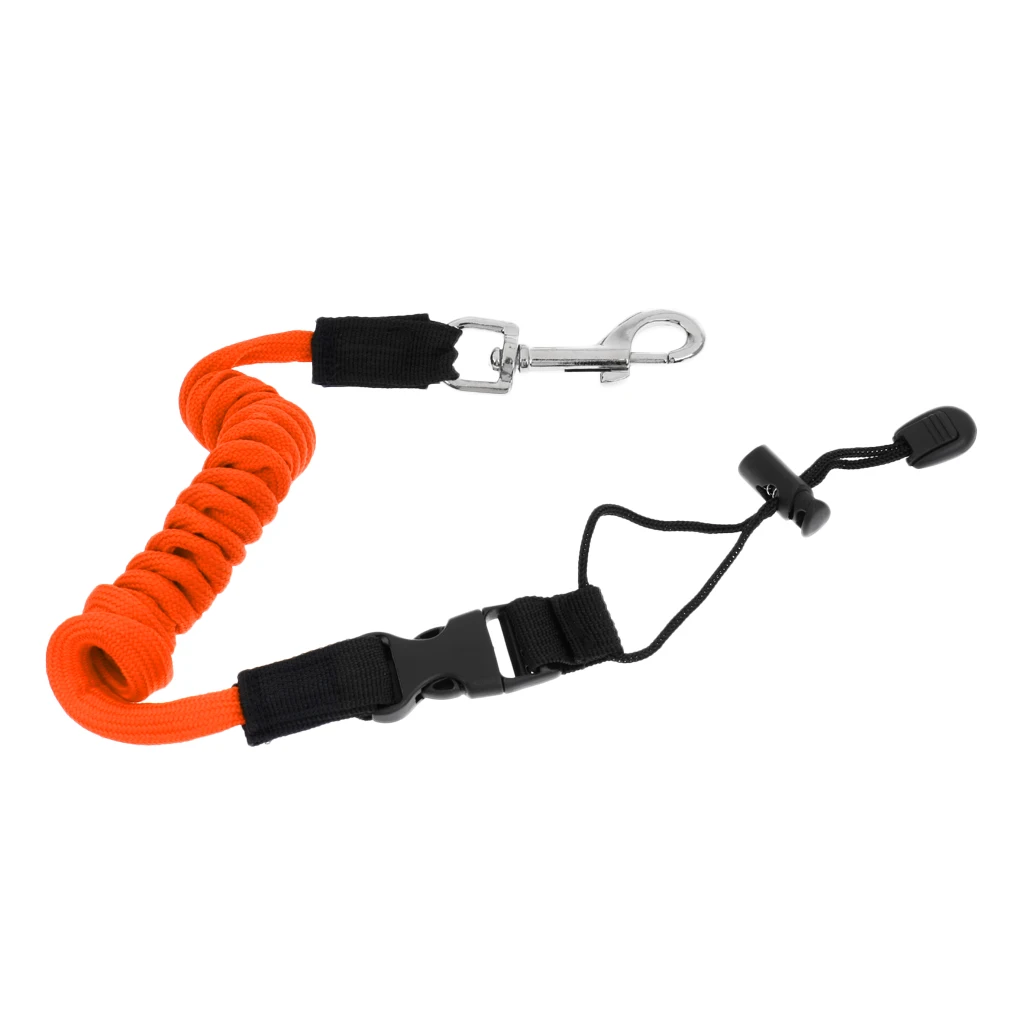 TPU Elastic 55 inch/140cm Kayak Canoe Paddle Leash Safety Inflatable Boat Fishing Rod Pole Coiled Lanyard Cord Tie Rope Acces