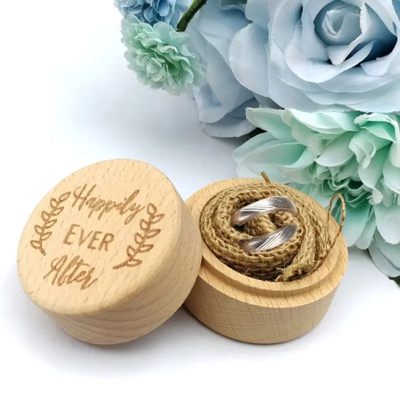 Персонализированные деревенские свадебные деревянные кольца коробка ювелирных изделий брелок контейнер для хранения держатель на заказ кольца предъявителя пустой DIY