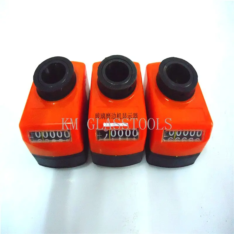 

Glass Edging Machine Mechanical Base Position Indicator Scale Adjustment Knob Red Digital Device.