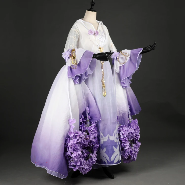  Pink Purple BaiCai Lolita Anime Cosplay Costume Hanfu Computer Game Cosplay Hanfu for Jian Wang III