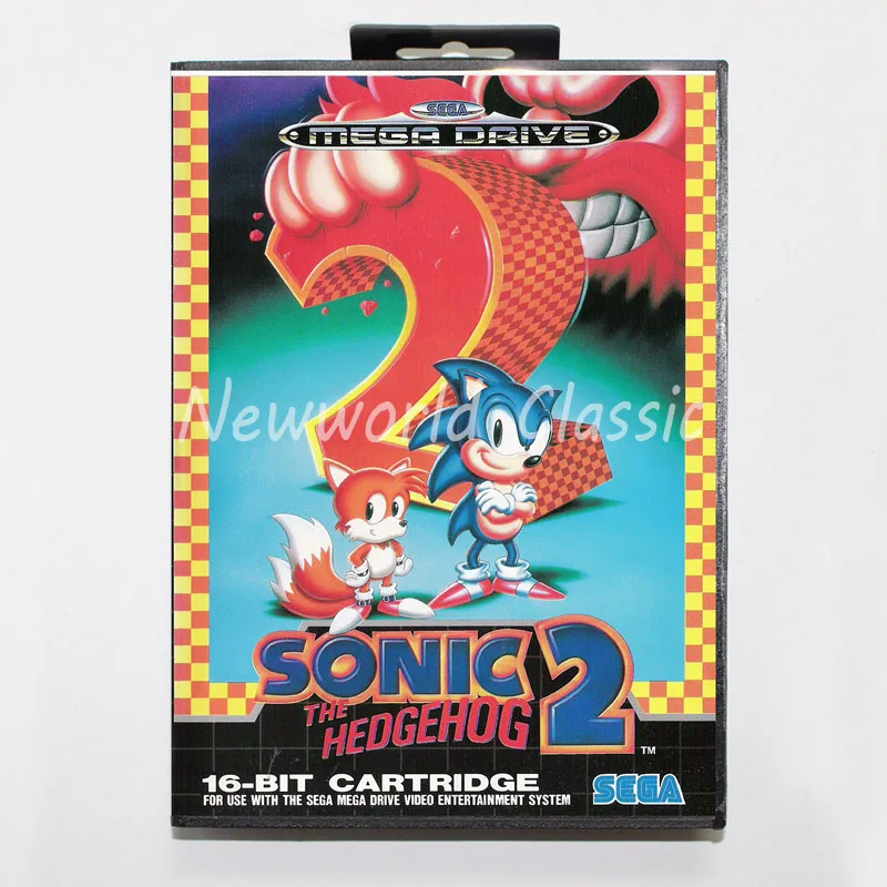 Соник 2 Ежик для 16 бит Genesis MD игровая карта с коробкой Sega Mega Drive Genesi|Картриджи| |