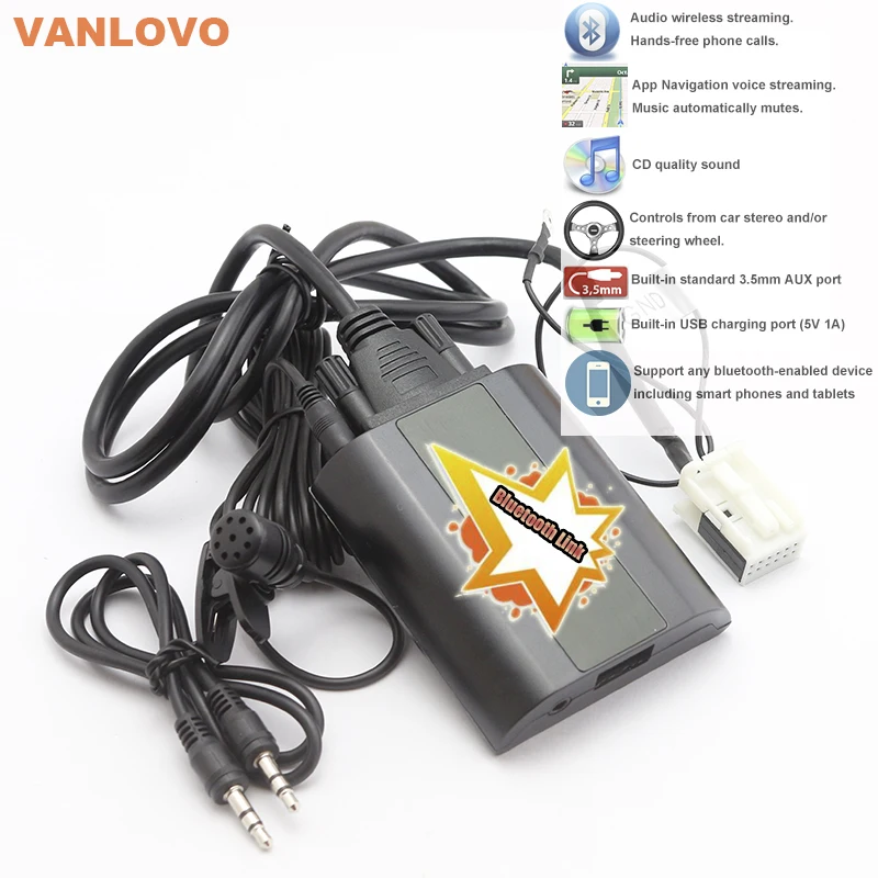 Bluetooth Link Car Kit With Aux in Interface USB font b Charger b font for VW