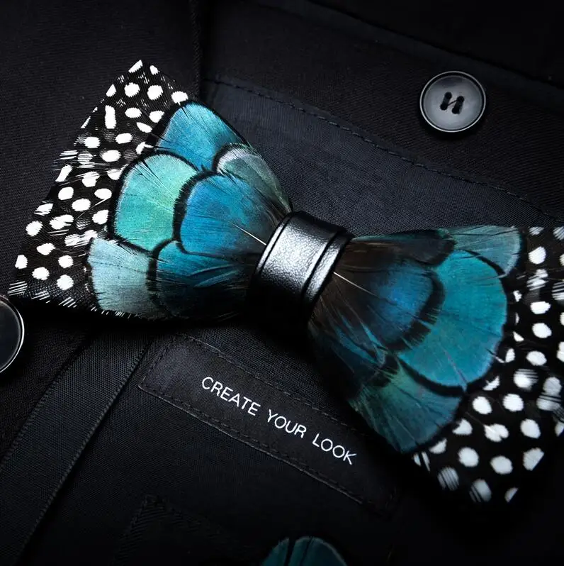 RBOCOTT бабочка с перьями, мужские роскошные галстуки-бабочки с коробкой, модное перо павлина, галстуки-бабочки для мужчин, деловые, вечерние, свадебные - Цвет: 05