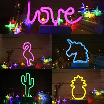 

Neon Sign Rainbow LED Light Bedroom Children Room Night Lamp Xmas Party Wedding Kids Room Home Decor Flamingo