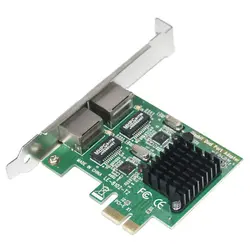 Двухпортовый слот Pci-E X1 Rj45 Интерфейс Gigabit Ethernet Сетевая карта 10/100/1000 Мбит/с адаптер Intel 82575