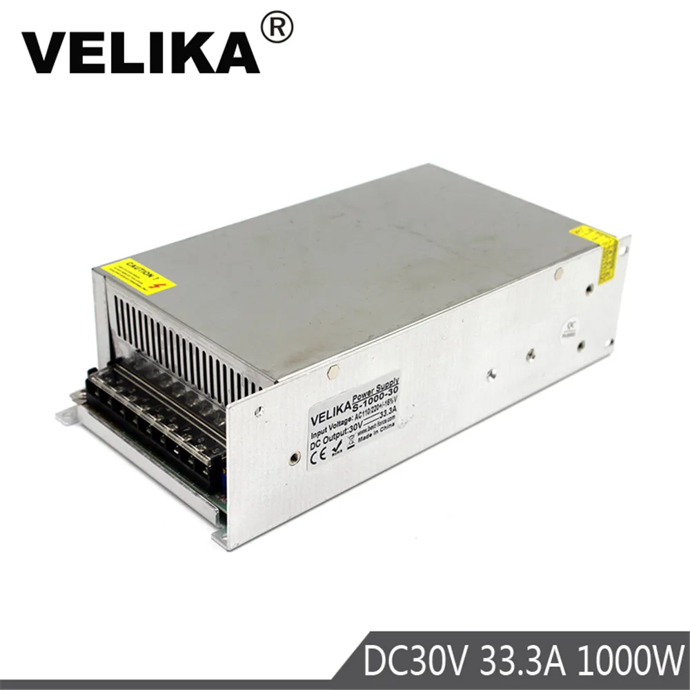 Универсальный DC Питание 30 V 33.3A 1000 Вт Светодиодный драйвер Трансформатор 220 В 110 В переменного тока до DC30V вывод SMPS для 3D принт CNC CCTV шагового двигателя