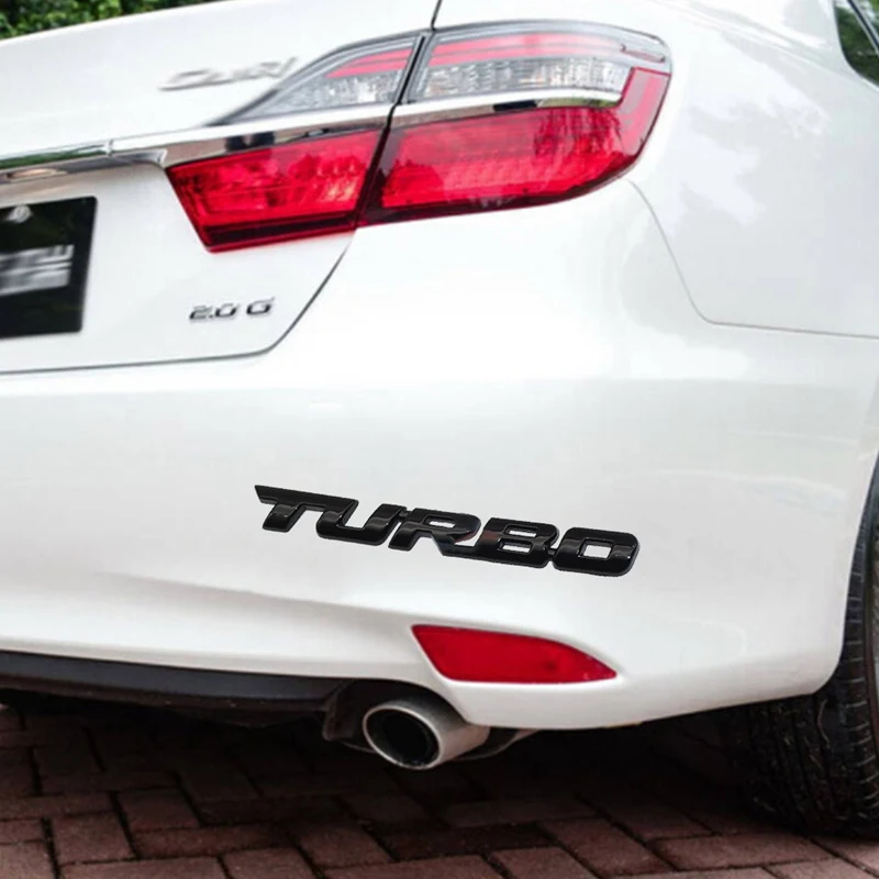 3D стайлинга автомобилей Стикеры Металлическая Эмблема TURBO тела сзади значок