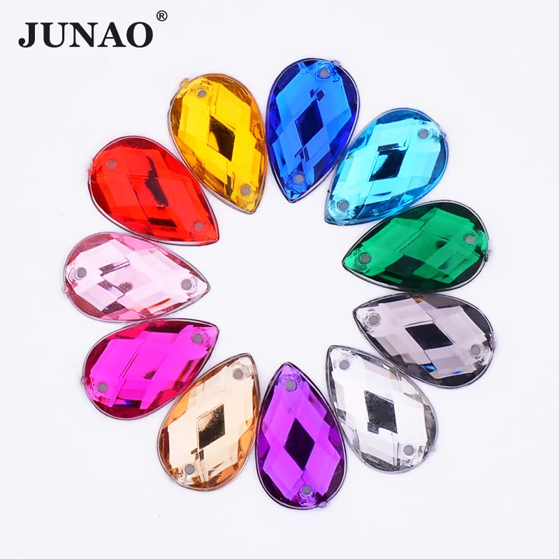 

8*13mm Clear Crystal Sew On Acrylic Flatback Rhinestone Drop Shape Strass Crystal Stones For Clothing Dress Crafts Decorations