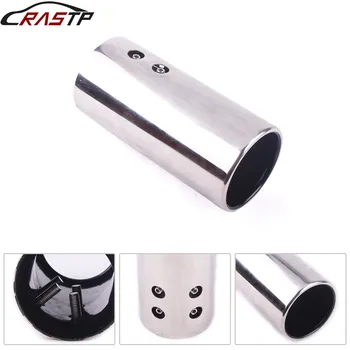 

RASTP-80mm Stainless Steel Exhaust Round Muffler Tip Trim Modified Car Rear Tail Throat Liner RS-CR1012