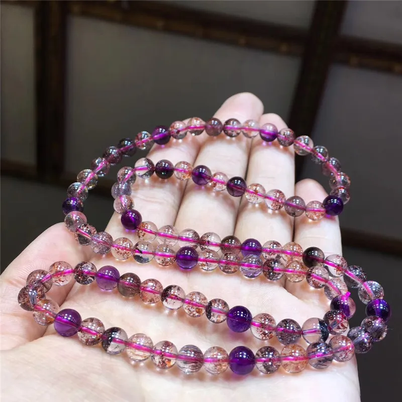 Natural Super Seven Melody Stone Rutilated Quartz Bracelet (5)