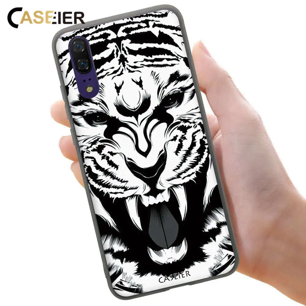CASEIER чехлы с животным узором для Huawei P20 Pro P Smart Lite Tattoo Матовый ТПУ чехол Funda
