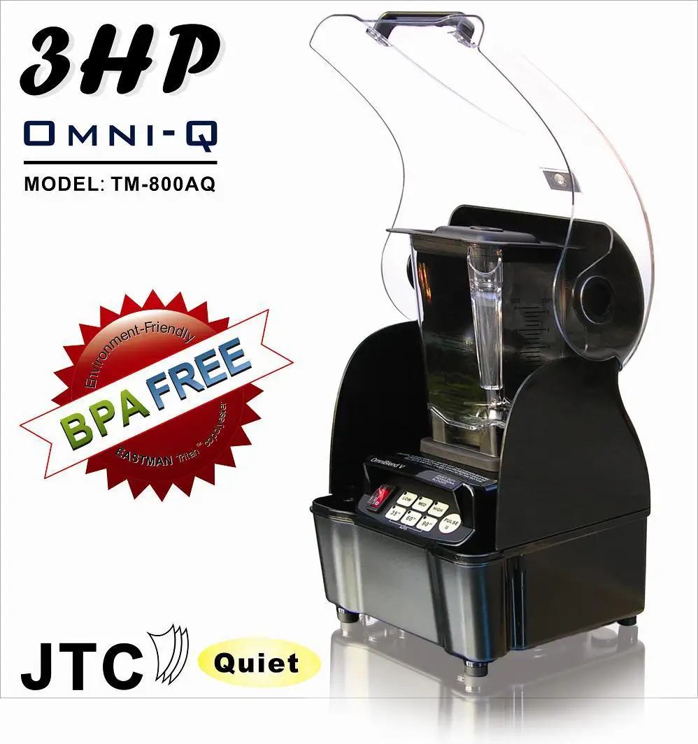 BPA Free Commercial Blender + Best Sound enclosure box, ModelTM 800AQT