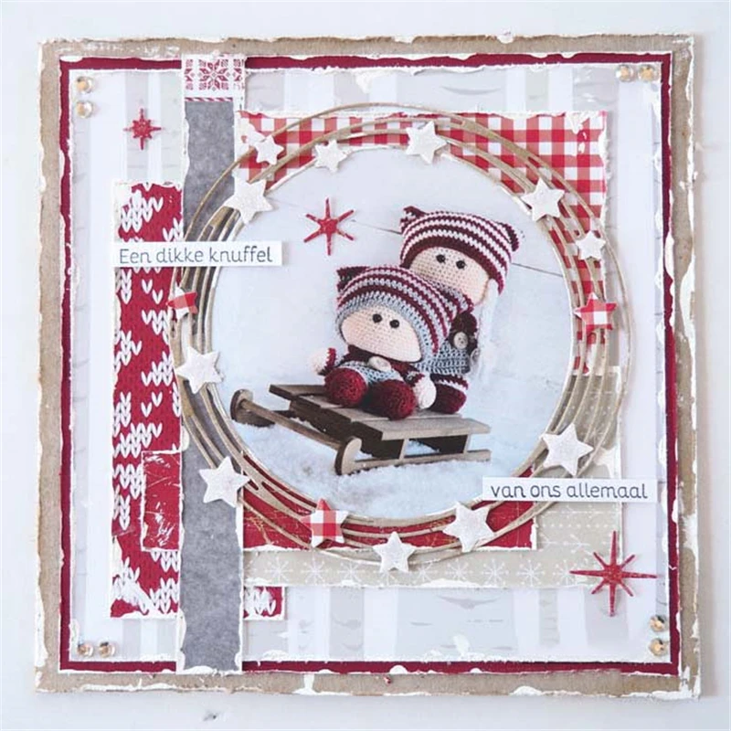 

YaMinSanNiO Frame Cutting Dies Snowflake Star Metal Cutting Dies Scrapbooking Craft Dies Embossing Stencil Card DIY Album Card