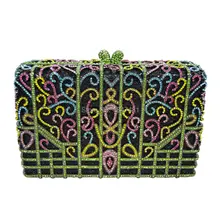 LaiSC Luxus Clutch abend pochette bunte aushöhlen kristall handtasche diamant frauen Kupplung weiblichen handtasche SC084
