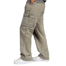 Повседневные брюки военные брюки карго уличная мульти-карманы брюки лето осень хлопок свободные длинные тактические брюки мужские