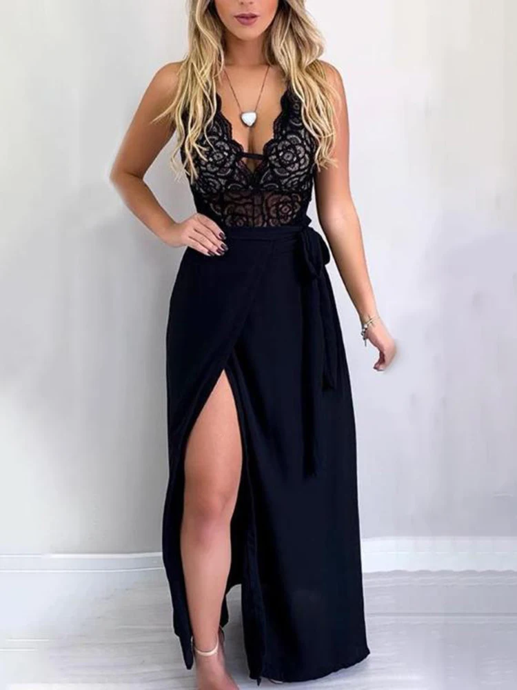 black spaghetti strap maxi dress
