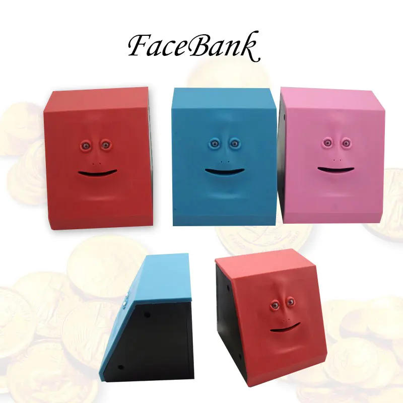2016 Top new Hot selling Cute Facebank Face Money Box Sensor Coin