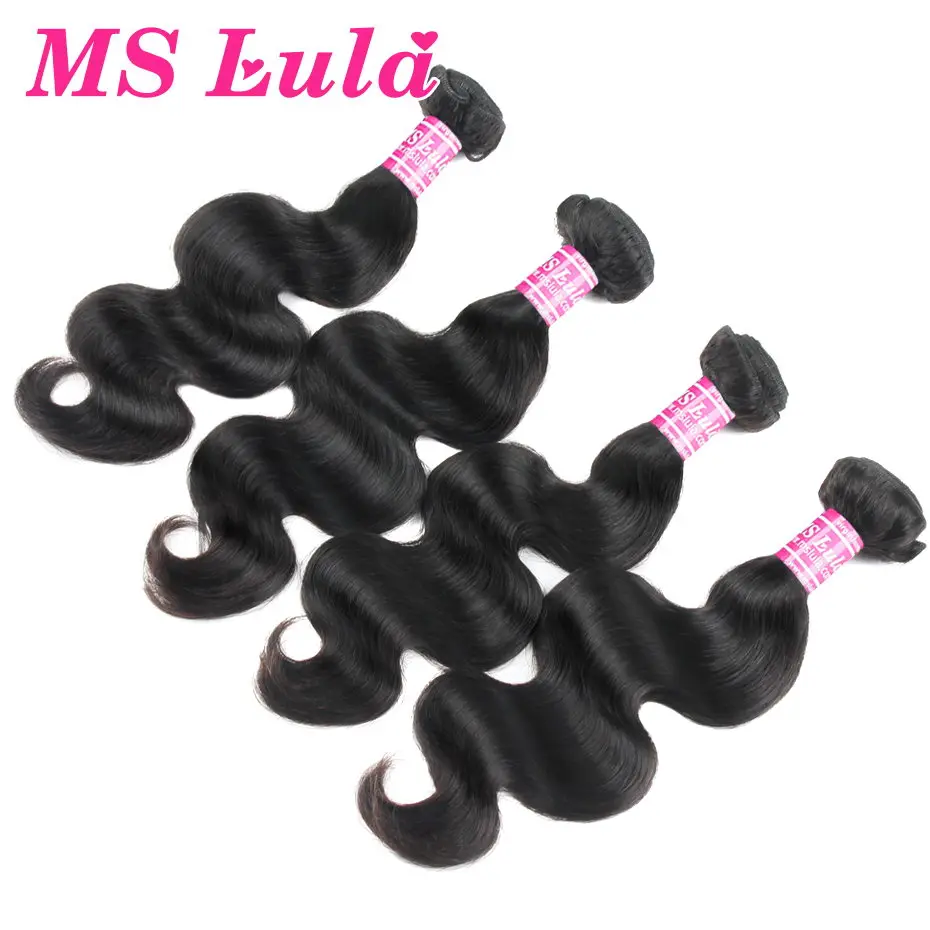 

Free Shipping human hair weave raw indian virgin hair body wave 4pcs lot Unprocessed full cuticle ms lula hair