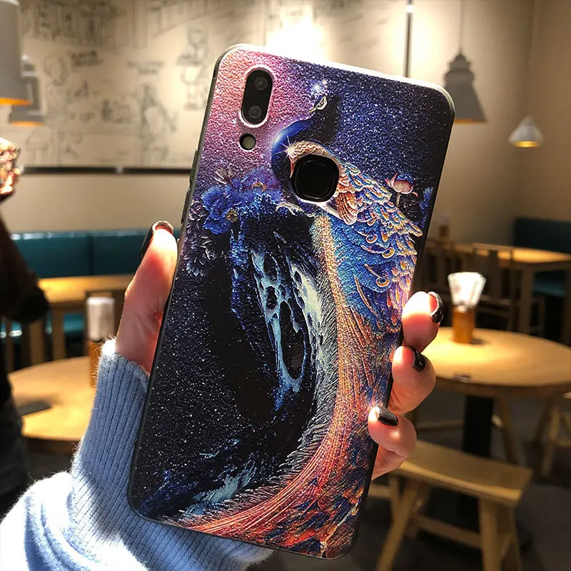 

Peacock Phone Case Back Cover For Huawei Honor 8X MAX Play V9 V10 V20 9 10Lite Vintage Chinese Style Classic Retro TPU Custom