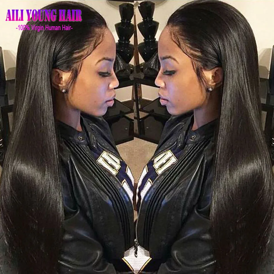 

7A Full Lace Human Hair Wigs Brazilian Virgin Hair Straight Lace Front Human Hair Wigs For Black Women With Baby Hair Free Part