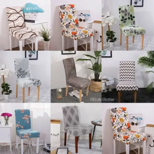 

1PC Elastic Floral Removable Stretch Chair Slipcovers Seat Cover Decor Dining Room Stool Seat Cover Decor