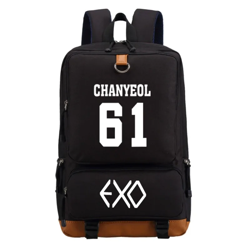 WISHOT KPOP EXO рюкзак на плечо для путешествий, школьная сумка, сумка для книг для подростков, мужчин и женщин, повседневные сумки для ноутбуков - Цвет: black7