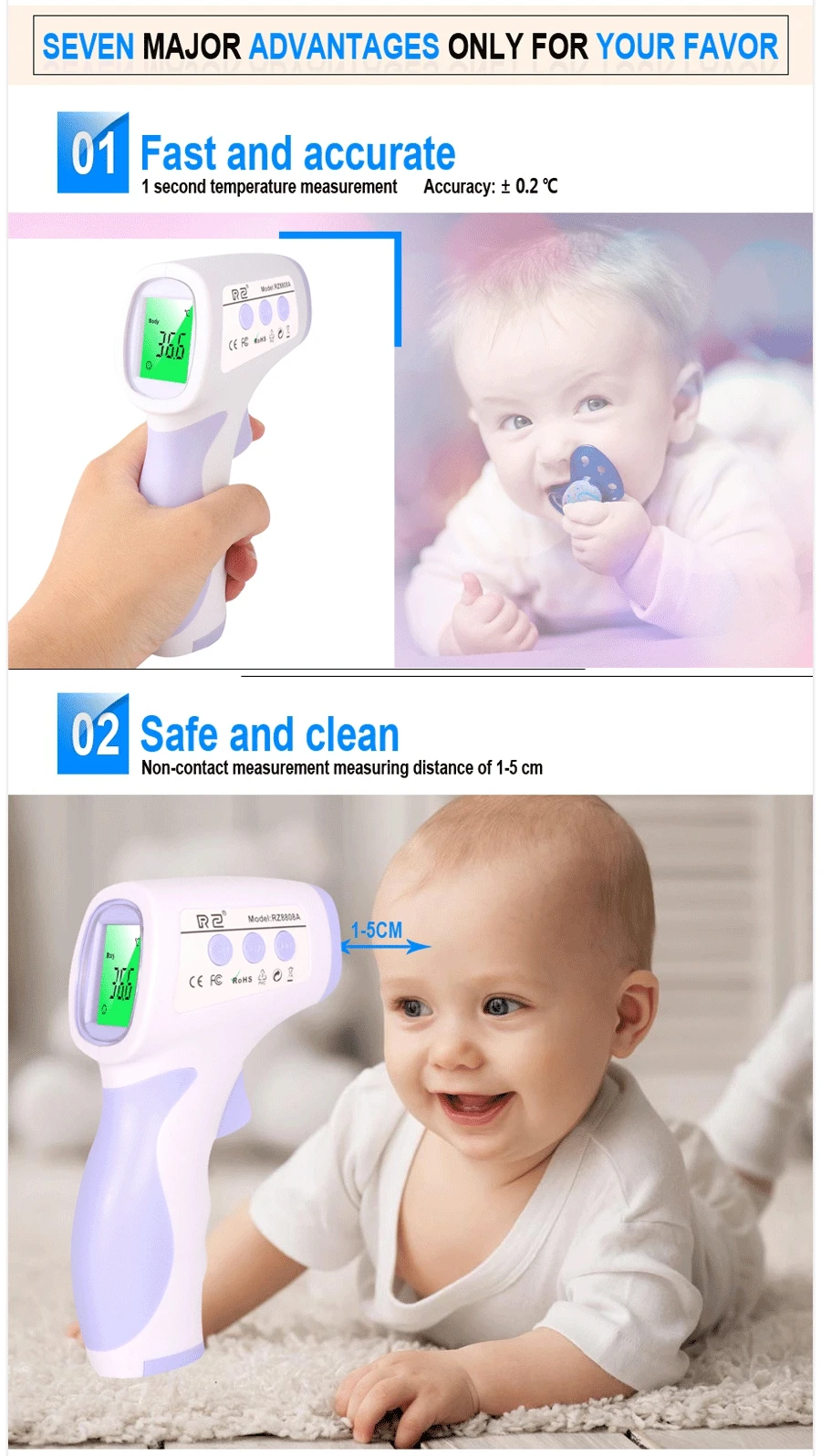 Non-contact infrared body thermometer RZ8808A (03)