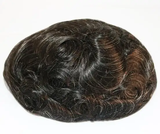 SimBeauty, прочные мужские серые волосы из кожи, 0,12-0,14 мм, натуральные волосы из прозрачного полиэстера, человеческие волосы, мужские парики - Парик Цвет: 1B20 #