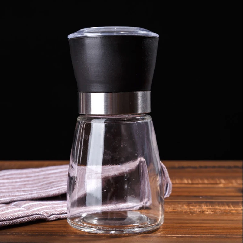 Pepper Grinder Mill Hand Manual Salt Pepper Mill Grinder Seasoning Mills Glass Herb Spice Grinding Bottles Kitchen Accessories (6)